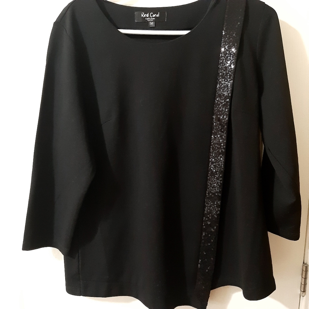 Black Sequin Women's Top